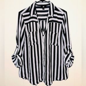 Striped Button Down Blouse